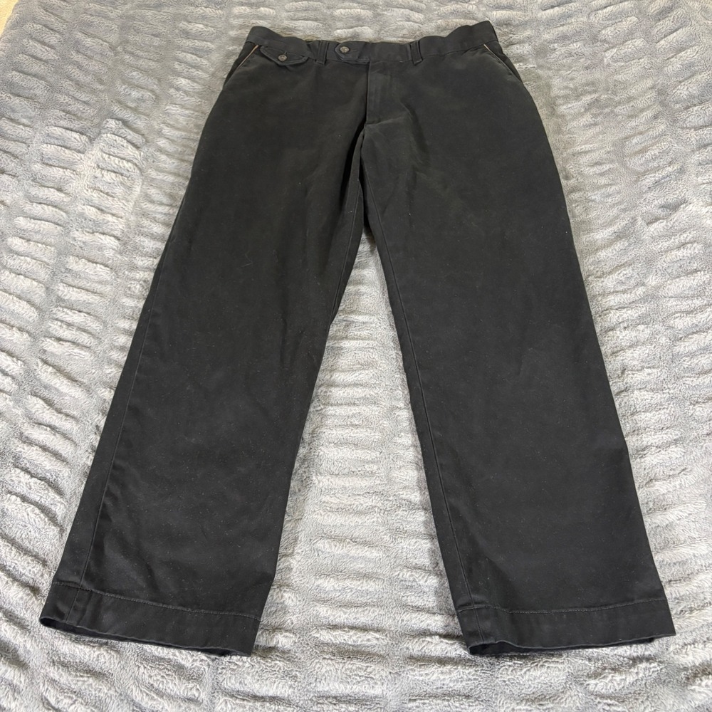 Polo Ralph Lauren Mens 35x28 Black Cotton Chino Pants Straight Leg AR721
